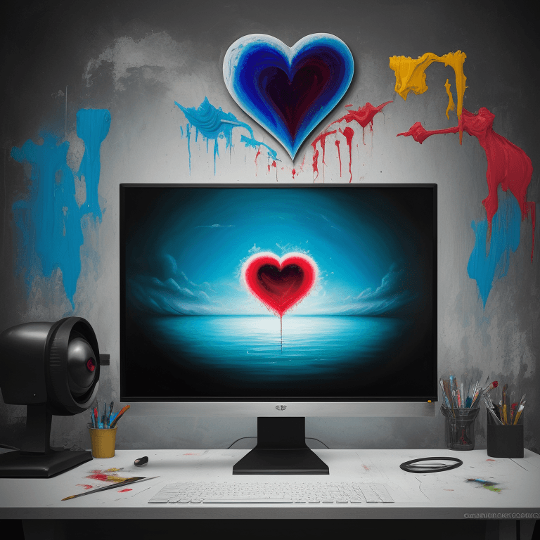 AI generated: Painting, Surreal art, computer heart