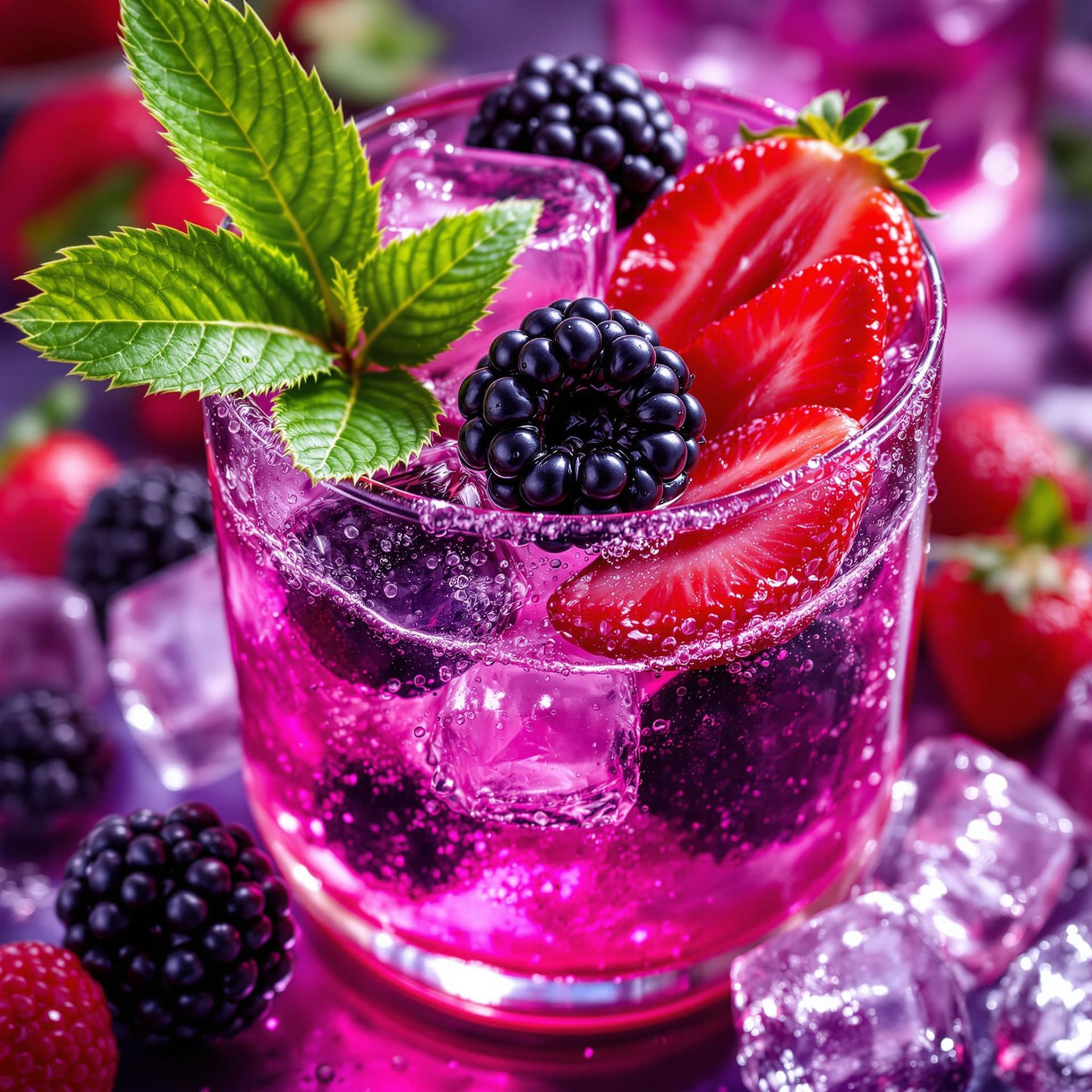 AI generated: The image features a beautifully styled close-up view of a refreshing drink, presumably a cocktail, ...