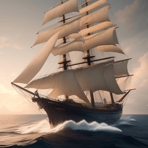 AI generated: Photo of a ultra realistic sailing ship, dramatic light, pale sunrise, cinematic lighting, battered,...
