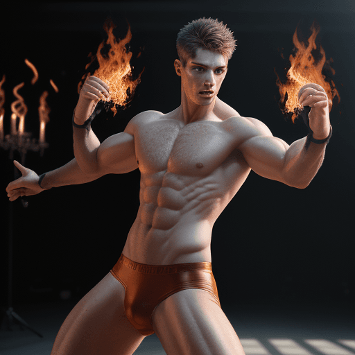 AI generated: a very athletic built male , full body, black fire covered body , perfect body, complex details, hig...