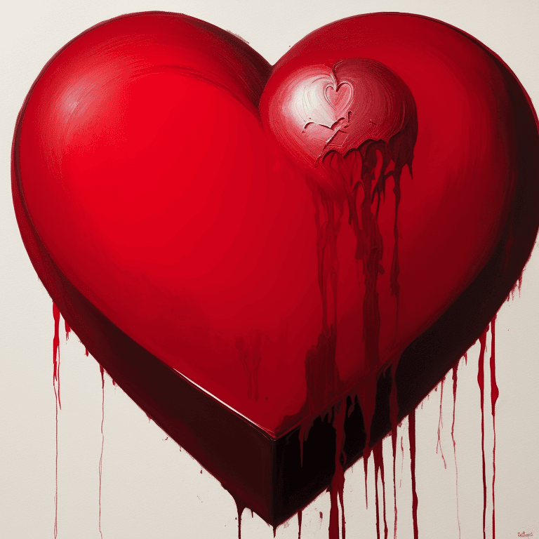 AI generated: Painting, Surreal art (red:1. 4) heart 