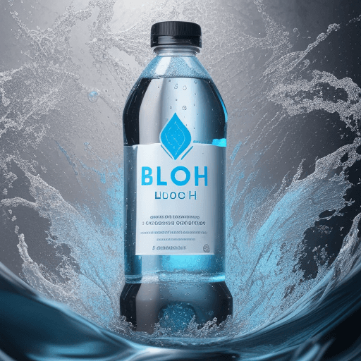 AI generated: High resolution photography company logo for Blooh! Water, a premium bottled water producer; 8k, int...