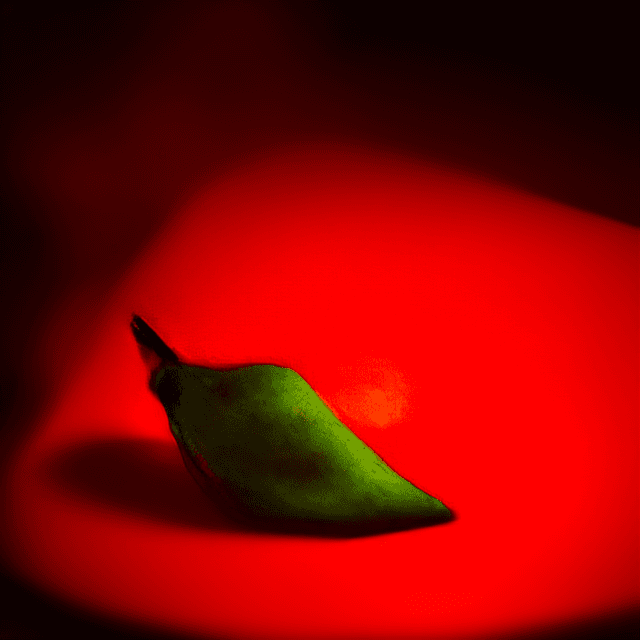 AI generated: epic realistic, roast pizza with green pepper, food art, realistic render, dramatic lighting masterp...