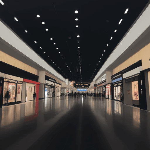 AI generated:  Mall with black background 

