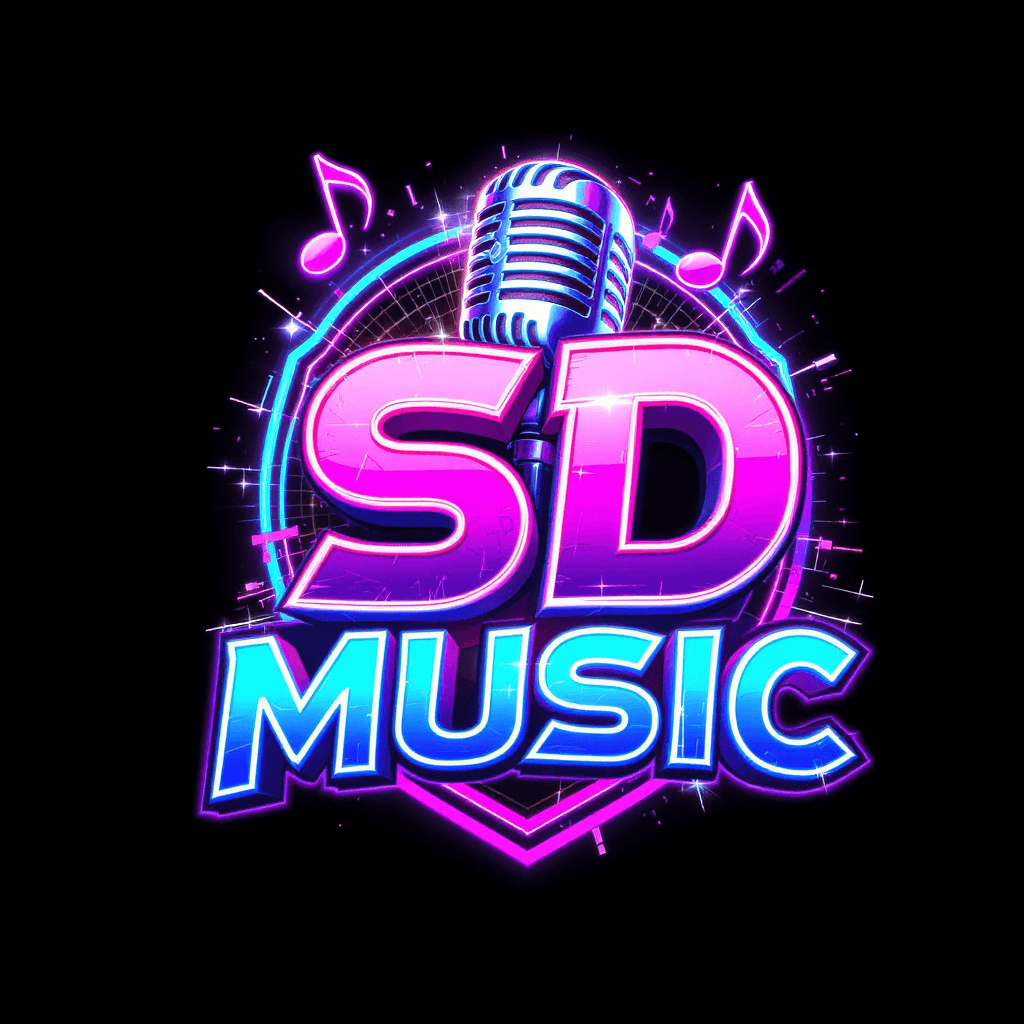 AI generated: Design a realistic 3D logo for a 12-year-old singer’s YouTube channel named “SD MUSIC”. The logo sho...