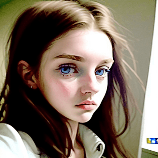 AI generated: boring low quality snapchat photo of young English woman circa 2015