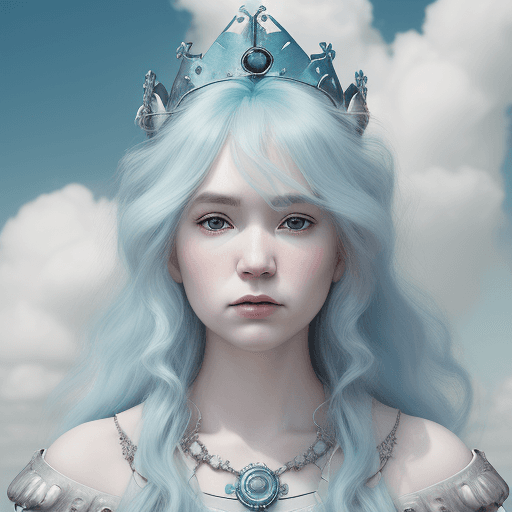 AI generated: **Fantasy sky queen with clouds hair :: photorealistic::1 natural lighting::1 macro lens::1 andy war...