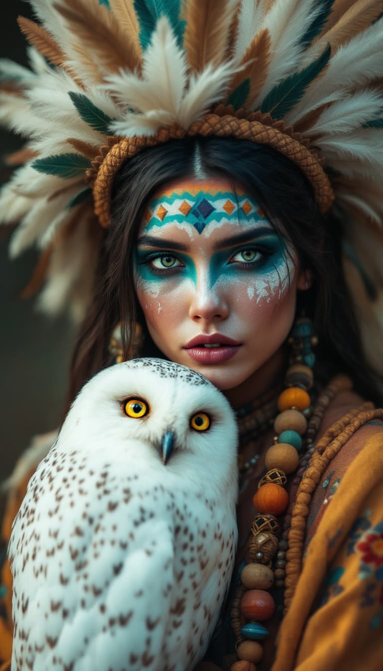 AI generated: a native American Indian, with very
colorful clothes and (Sex) a little sensual, wild style girl 4k....