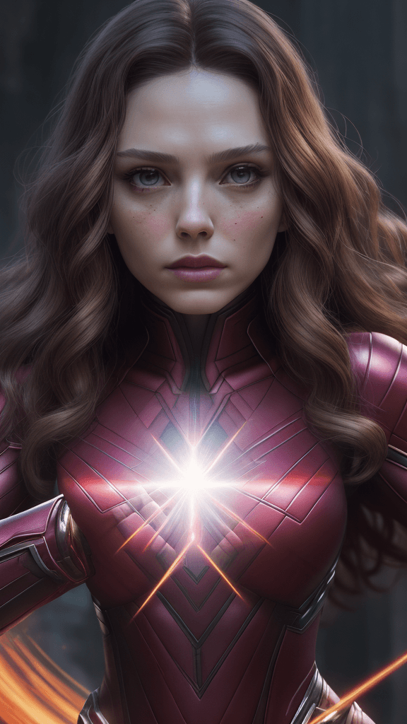 AI generated: (16k, best quality, master:1.2) HDR, Marvel Entertainment Art by, Scarlet Witch (AKA Wanda Django Ma...