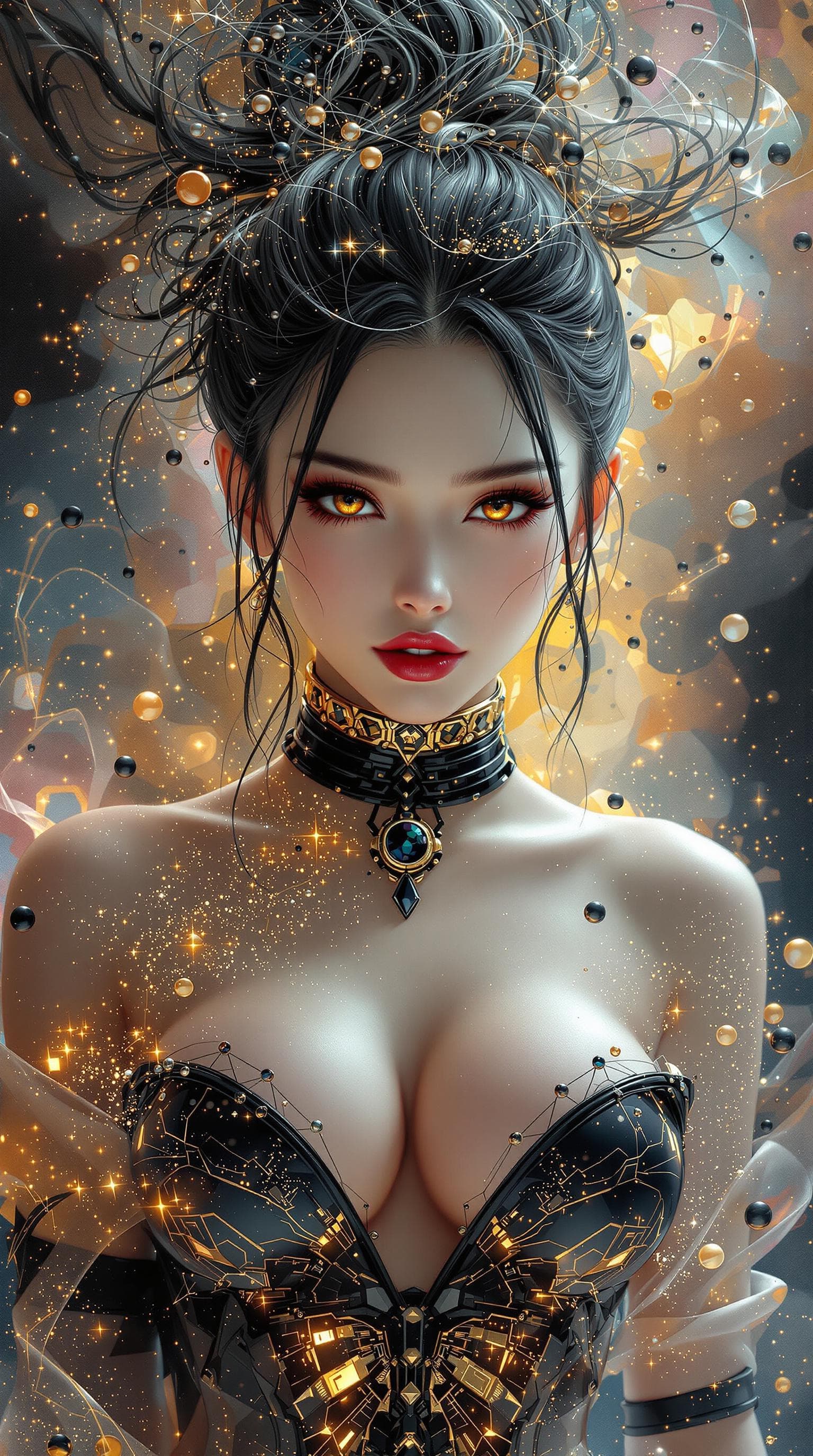 AI generated:  Create a hyper-realistic surreal portrait where reality fractures into beautiful impossibility: a m...