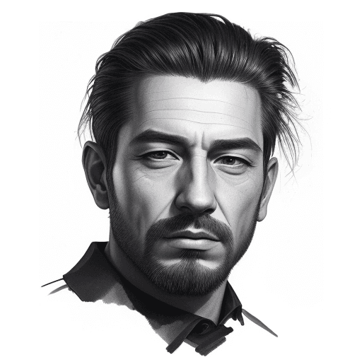 AI generated: hiperrealistic portrait, ink, abraham lincol, portrait isolated on white background