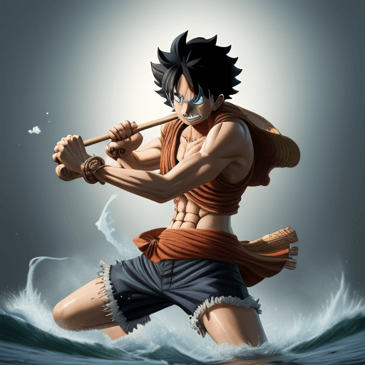 AI generated: Luffy, gear five, one piece theme, uhd image, precisionist art, character illustrations --ar 71:130