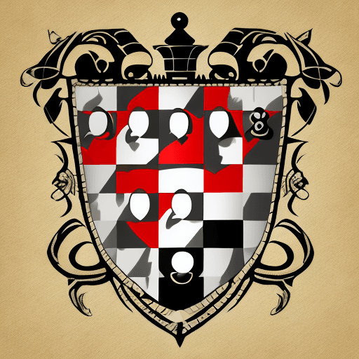 AI generated: logo of a chess club, featuring a chess knight with a laurel necklace