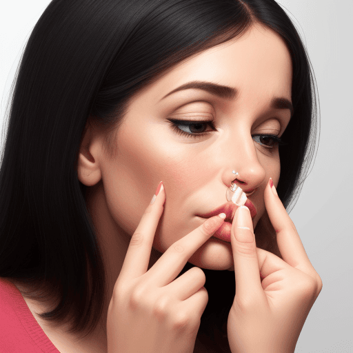 AI generated: a woman picking her nostril for setisfyed 