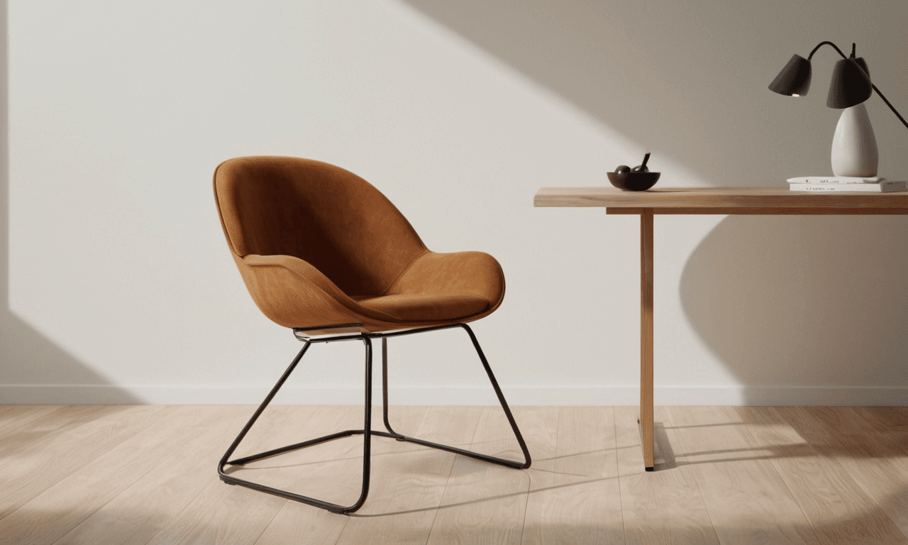 AI generated: Minimalistic modern stylish chair mockup on a minimalist background, with soft shadows and a touch o...