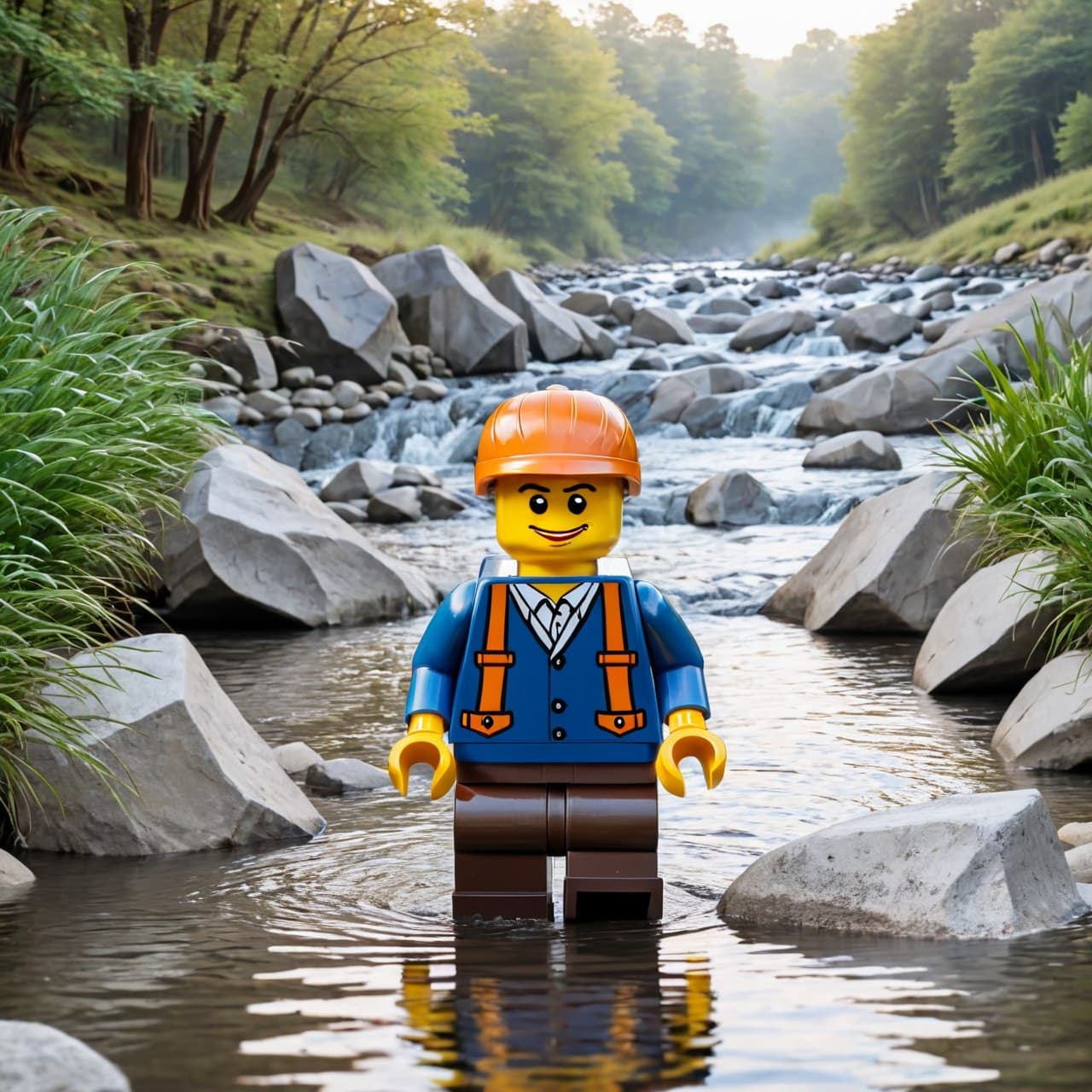 AI generated: (lego:1.5), <lora:legody-v10:1.5>, (landscape:0.6), river, (Masterpiece:1.3), (best quality:1.3), <l...
