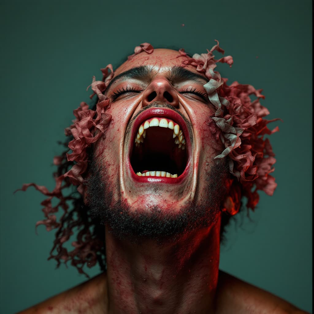 AI generated: A woman being swallowed whole by a man