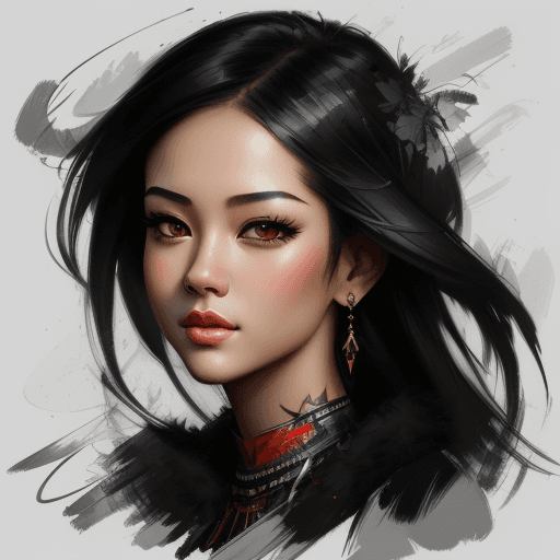 AI generated:  style of russ mills, michael garmash, charming sketches, mono-ha, contemporary asian art, lilia alv...