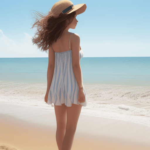 AI generated: girl on the beach