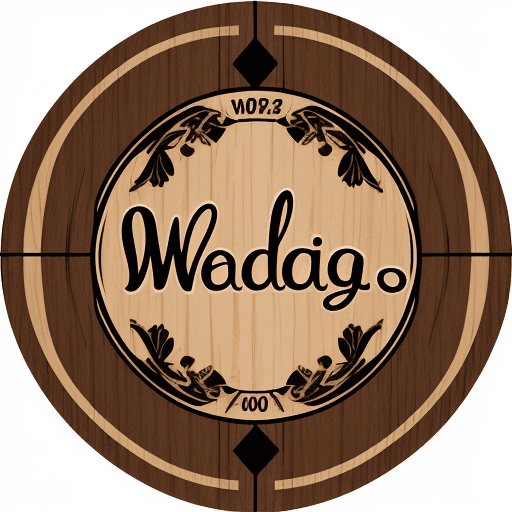 AI generated: Logo, wood texture, vector, wedding