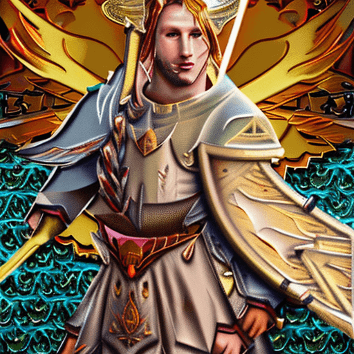 AI generated: Gavriel is a noble and valiant aasimar paladin, blessed with divine powers and a radiant aura that s...