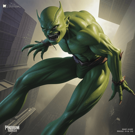 AI generated: Green Goblin from Spiderman art by Akira Toriyama