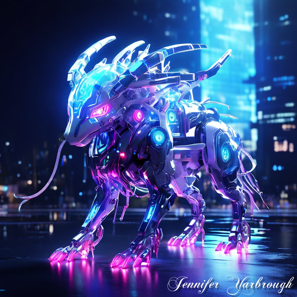 AI generated:  A full wide view of the mythical Pokémon "Suicune" filled with bioluminescent lit moonlight, sparkl...