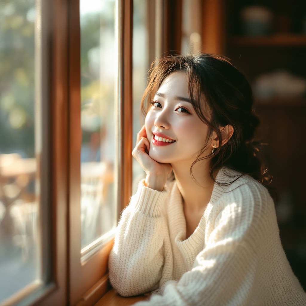 AI generated: One pleasant afternoon, a Taiwanese woman was sitting by the wooden window. The sunshine outside the...