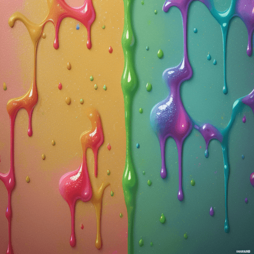 AI generated: colorful glittery slime, dripping, full canvas :: detailed octane render, seamless repeating pattern...