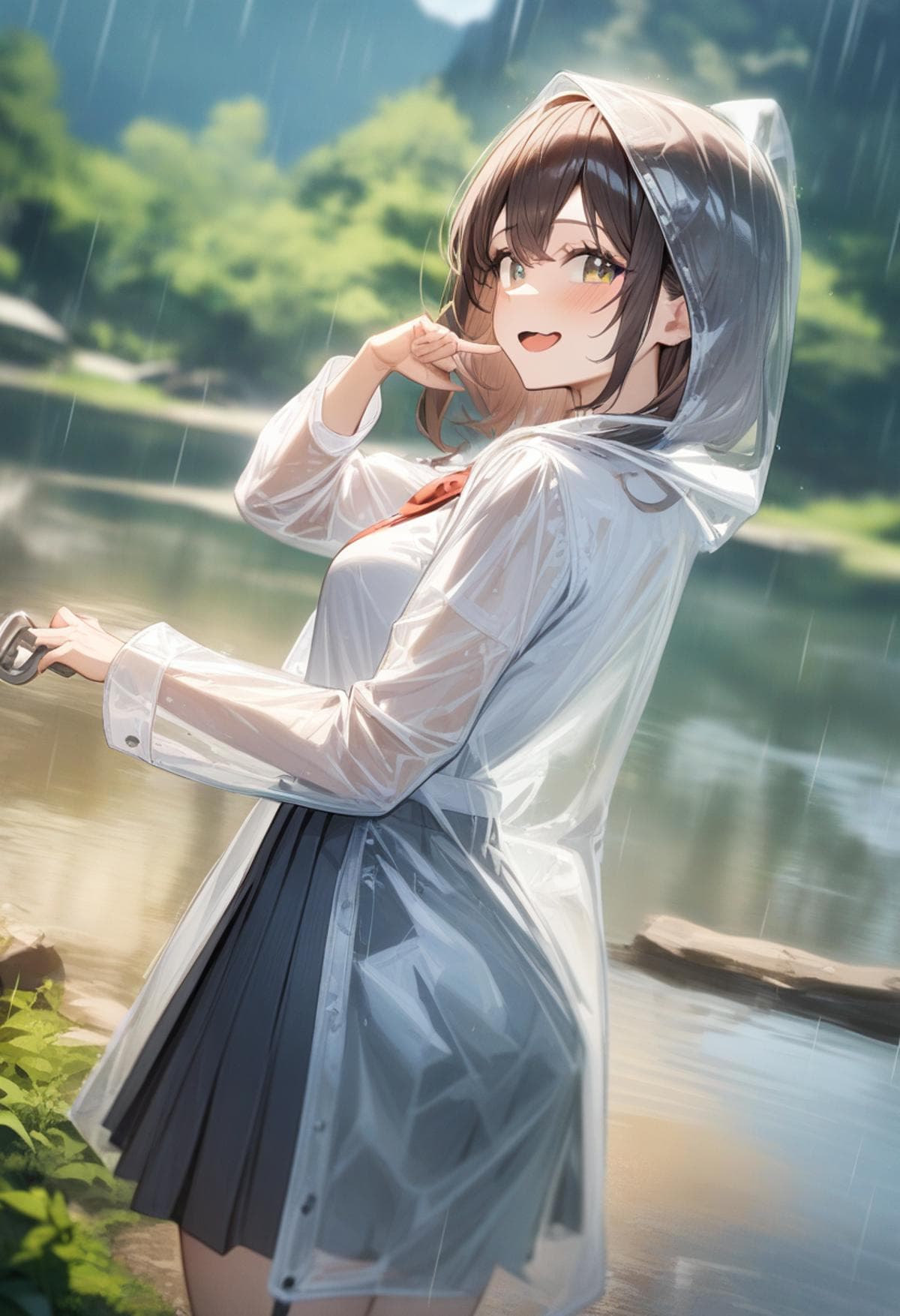 [Illust&XL] transparent raincoat / 透明レインコート / 透明カッパ