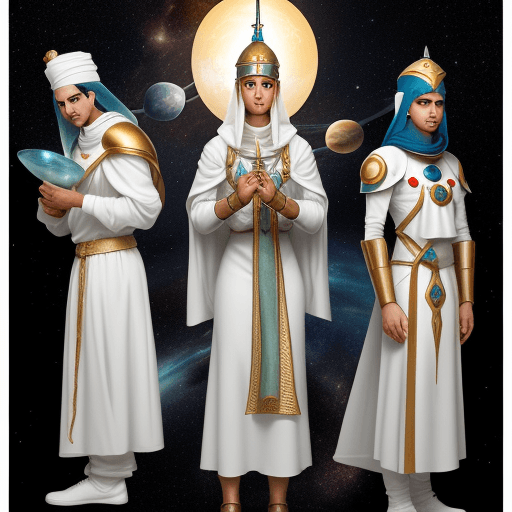 AI generated: image of a Space Age Zoroastrian Magi 
