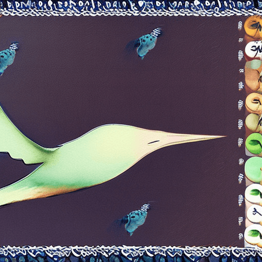 AI generated:  traditional illustration, bird flying, harmony, Romanticism watercolor, earthy color palette, green...
