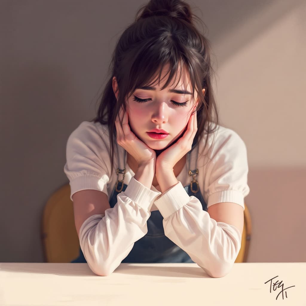 AI generated: girl, sad