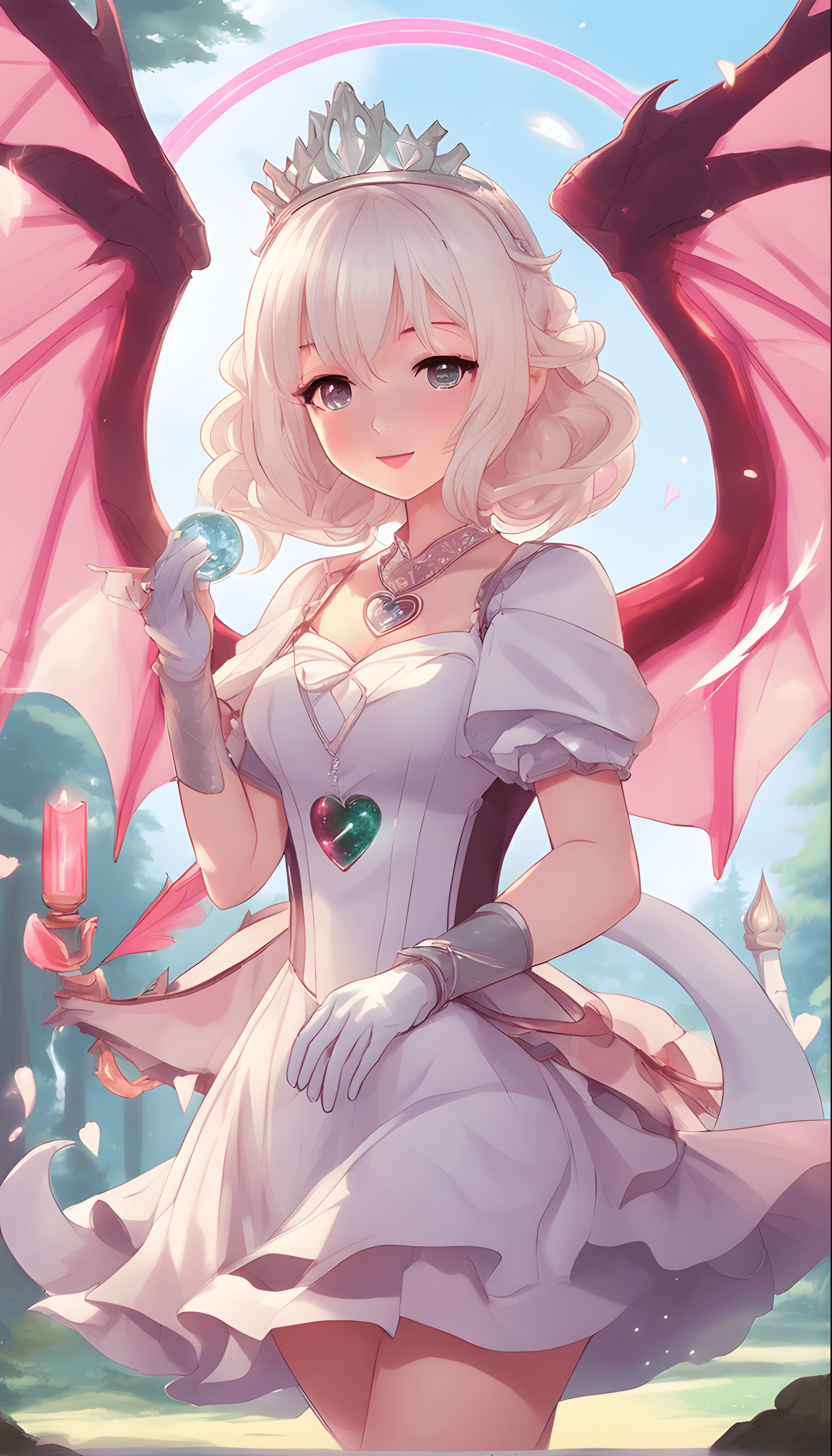 AI generated: (masterpiece, best quality:1.2), 1girl, solo, cute, kawaii, digital art, magic circle, platinum blon...