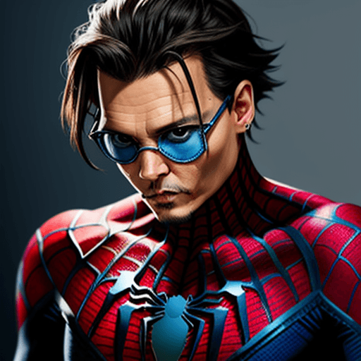 AI generated: johnny depp as spider-man