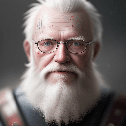 AI generated: A professional DSLR portrait of an old photographer with skin texture decorated with multilayer micr...