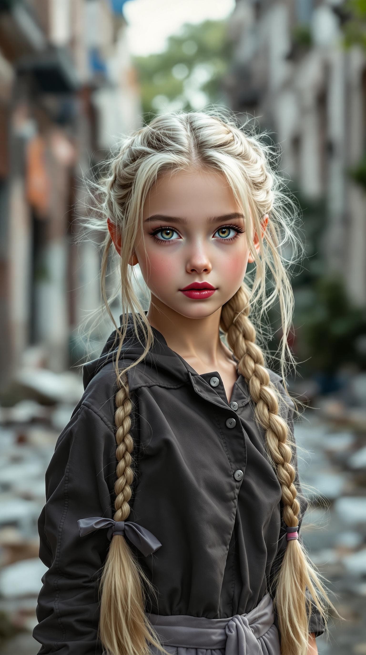 AI generated: a professional photo of a exceptionally beautiful girl in the world (age 11), (eleven year old),  Uk...