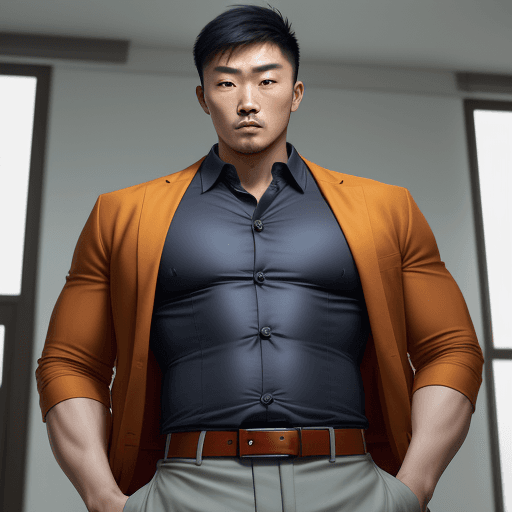 AI generated:  chinese man,looking at viewer, shirt, 1boy, jacket, male focus, multiple boys, open clothes, solo f...