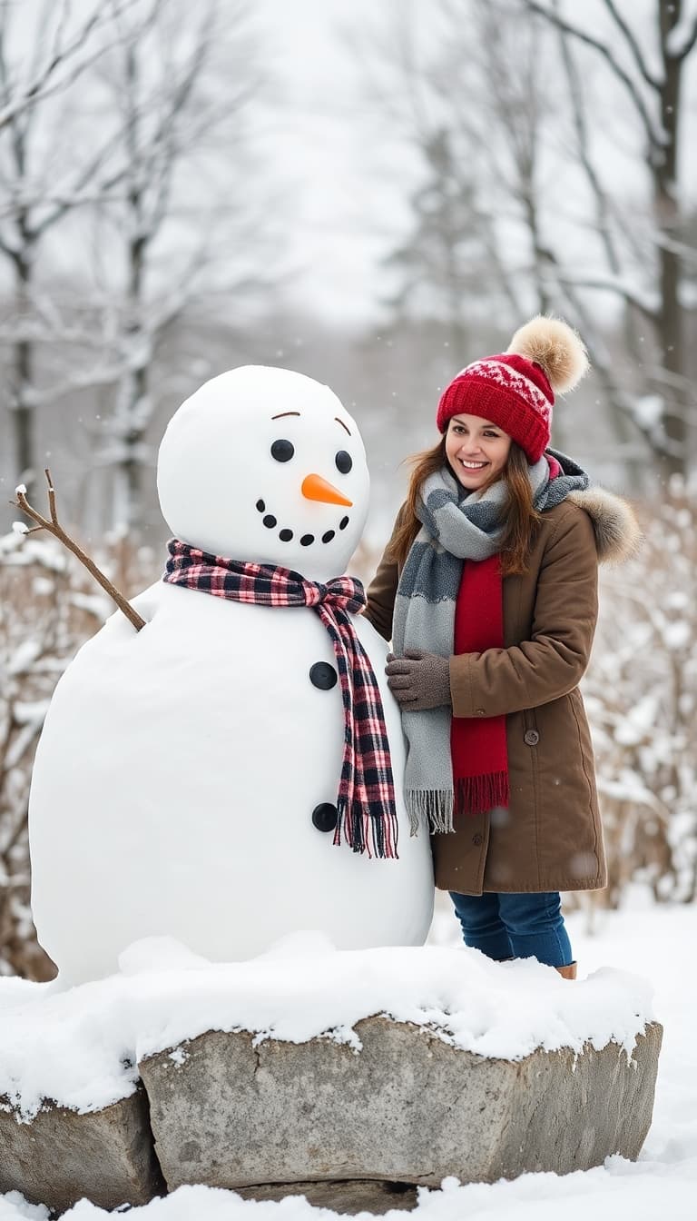 AI generated: Snowman and a woman