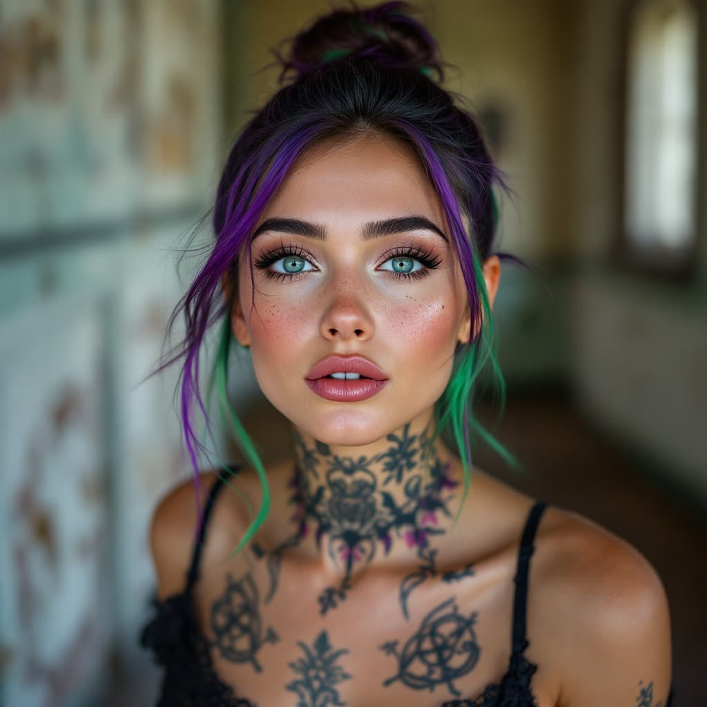 AI generated: Photo of a ultra realistic headshot (full face and hair visible) of a models face,Her face has a wid...