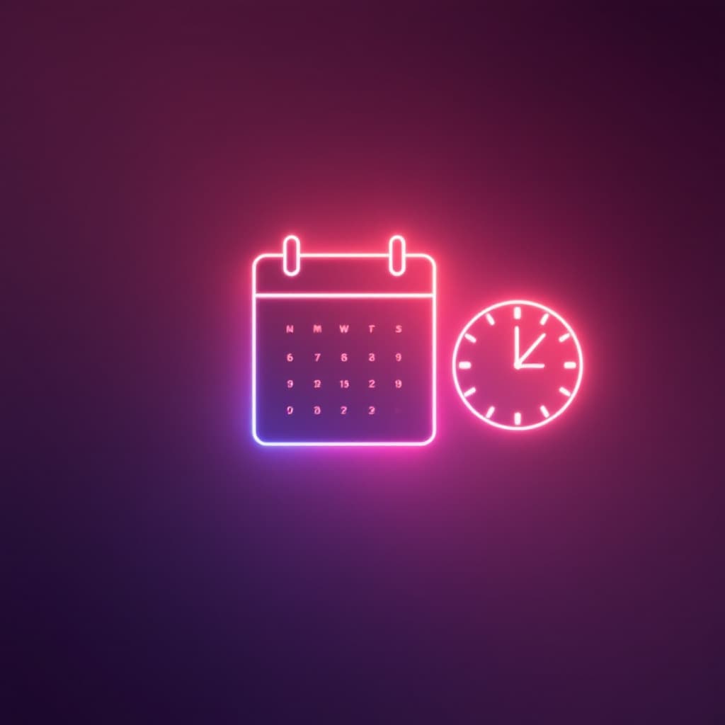AI generated: Modern digital calendar and clock icons. dslr, ultra quality, sharp focus, tack sharp, dof, film gra...