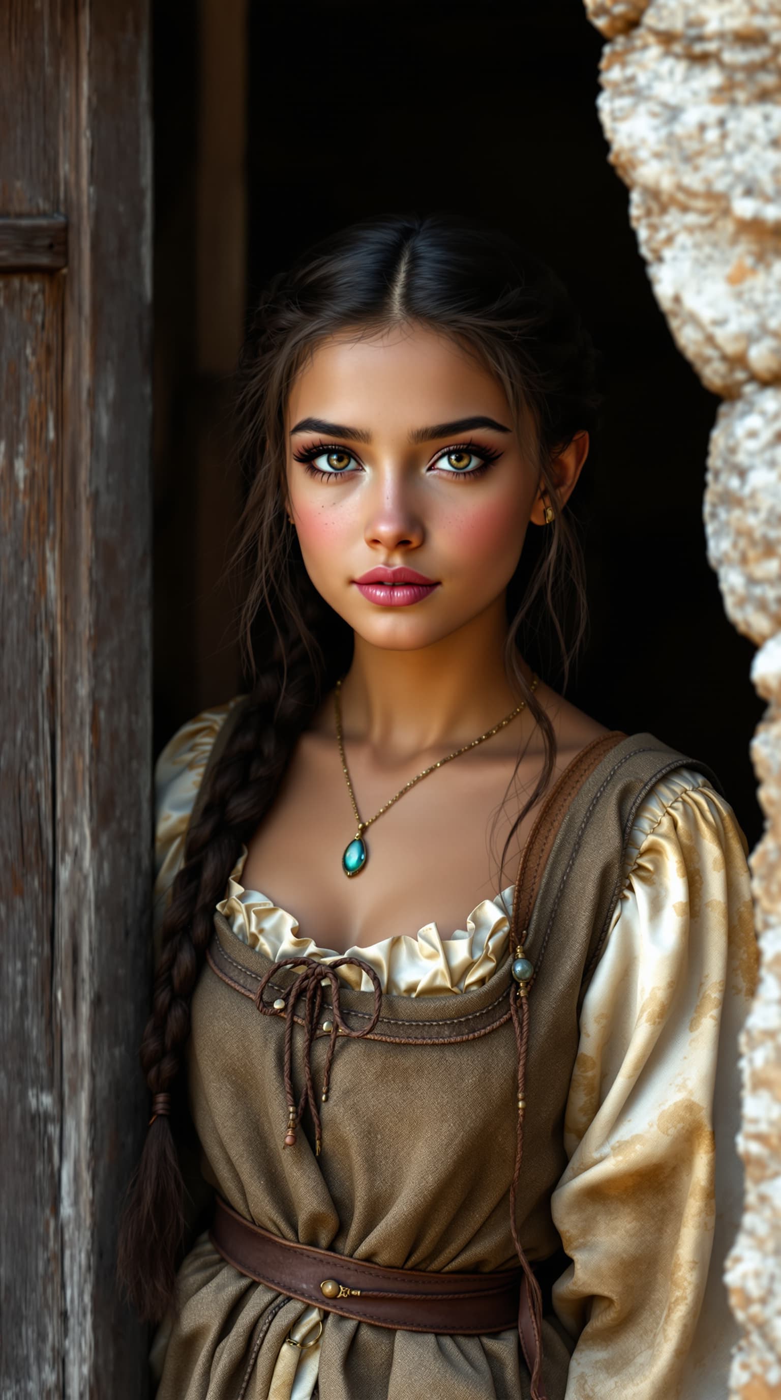 AI generated: A stunning professional photograph of the most beautiful girl in the world, a seventh-grader, depict...