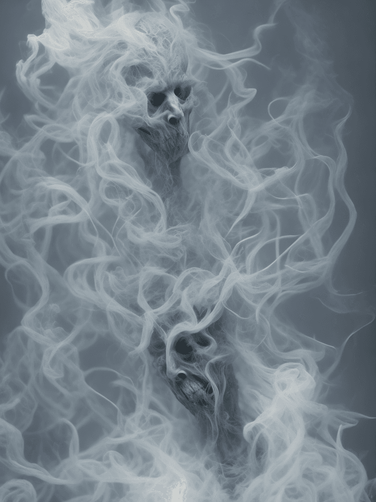 AI generated: Ghost in Smoke, Hauntingly beautiful,feerie lighting, wispy tendrils, etherial, Highly detailed, Art...