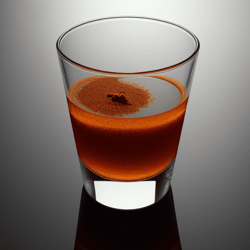 AI generated: a glass with water and a piece of cinnamon, the color of the water should be colorless, and the glas...