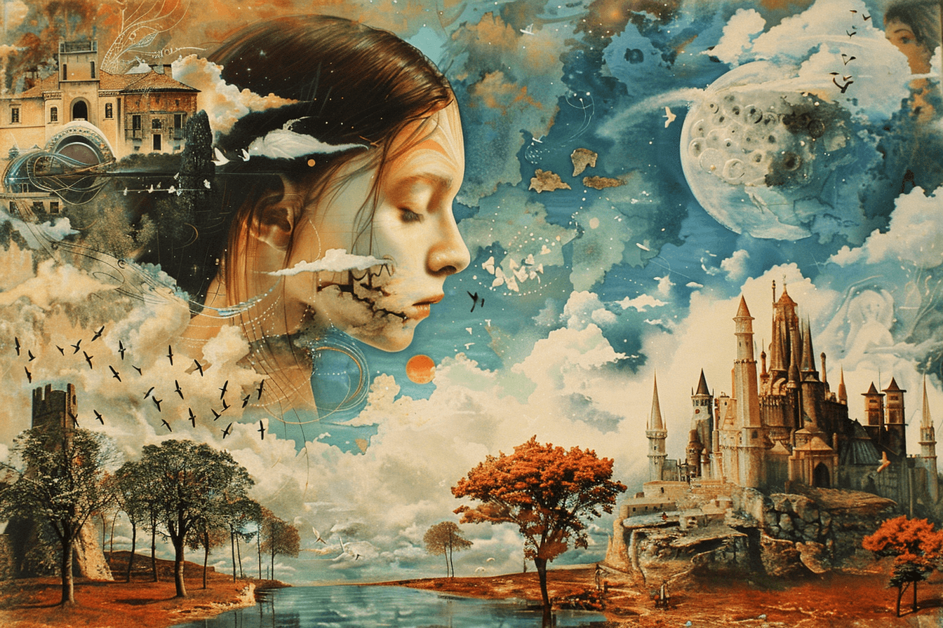 AI generated: surrealism by creating dream-like scenarios featuring characters of diverse backgrounds, surrealism ...