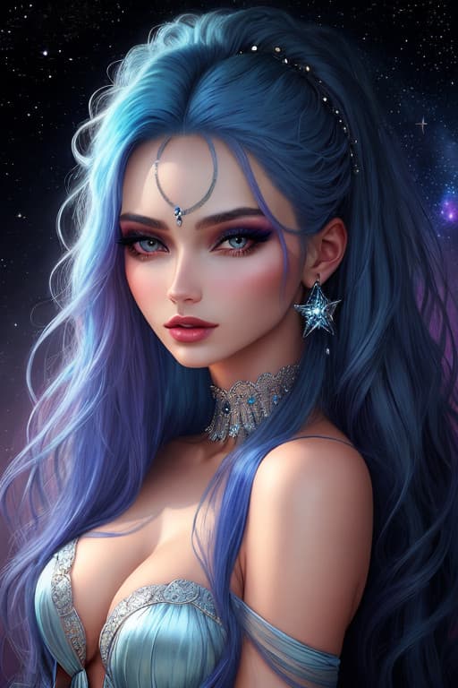 AI generated: An ethereal female portrait, makeup, smooth, mesmerizing otherworldly beauty and enigmatic charm, al...