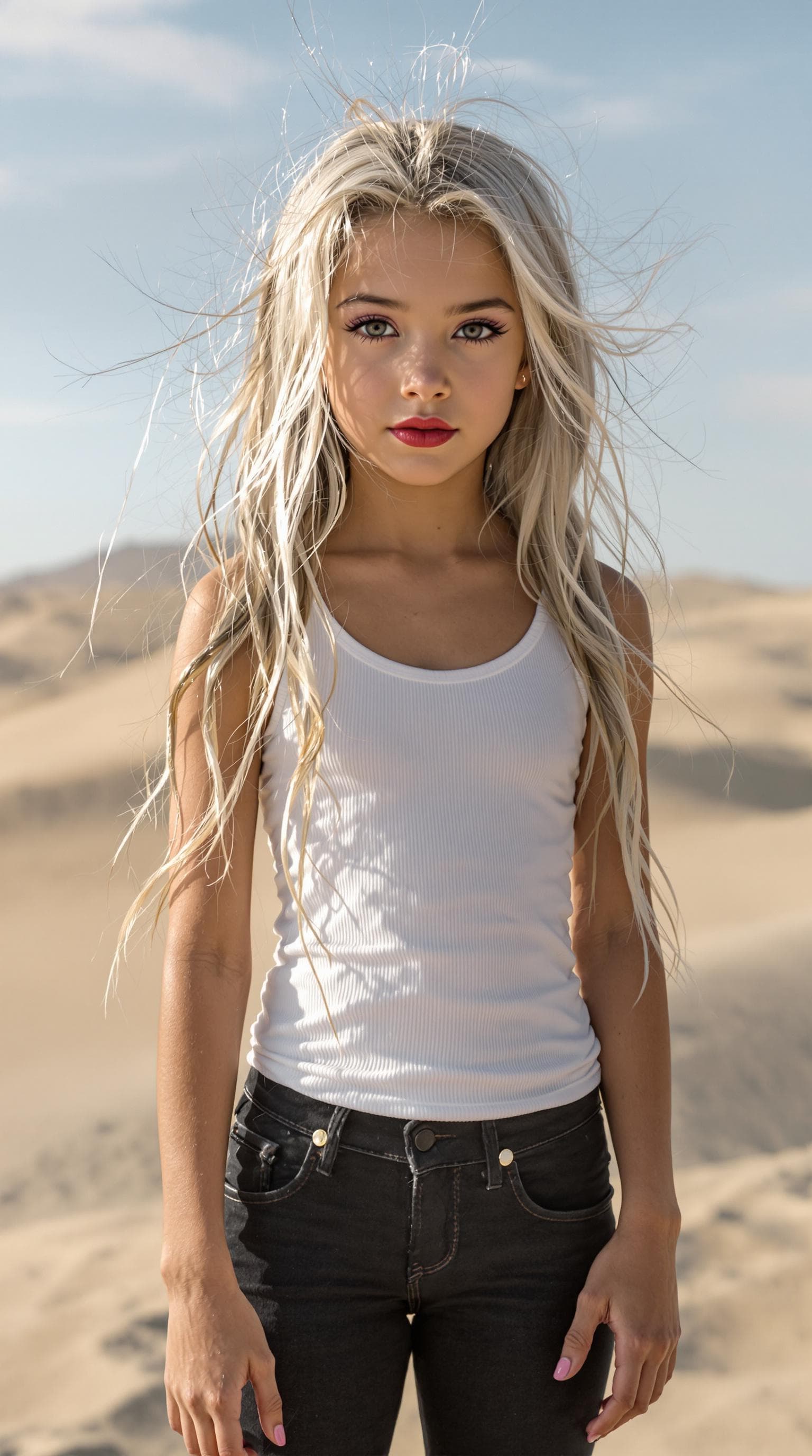 AI generated: a professional photo of a exceptionally beautiful girl in the world (age 7), (seven year old), highl...