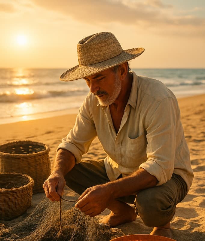 AI generated: {
  "prompt": "Generate a detailed description or image prompt of a hard worker laboring on a beach...