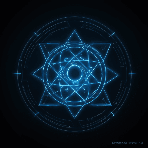 AI generated: spiraling stargate portal covered in runes traveling to the beginning of time::2 rune blue, highly d...