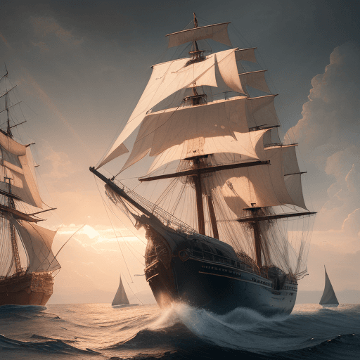 AI generated: Photo of a ultra realistic sailing ship, dramatic light, pale sunrise, cinematic lighting, battered,...